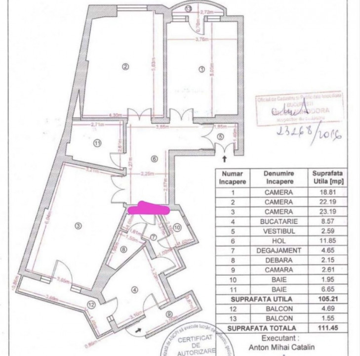 Apartament interbelic decomandat, 111 mp, centrala termica | Ultracentral