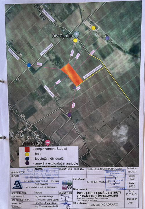 Teren curti constructii 28.787 mp + proiect ferma struti aprobat!