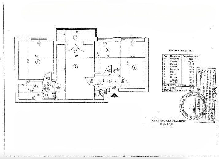 0% | Apartament 3 camere, 58 mp, balcon & debarale | Intrarea Barsei