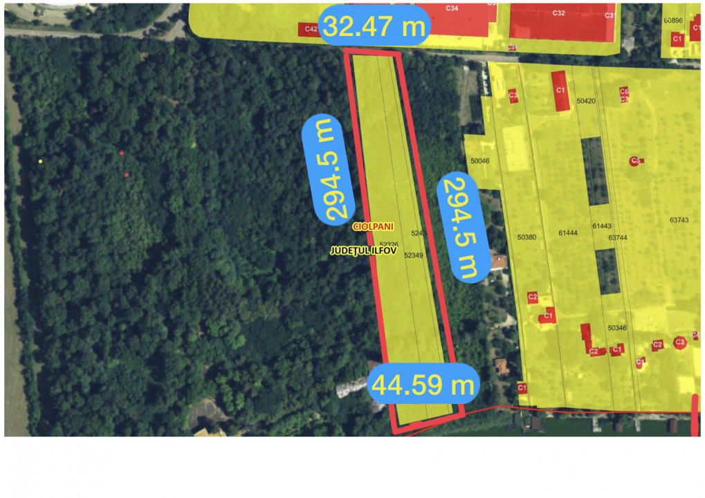 Teren intravilan unic in Izvorani! 12.000 mp cu 44 m deschidere la LAC