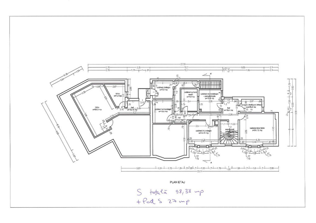 Cladire cu destinatie comerciala/birouri, 360 mpu, P+1E+M | Unirii