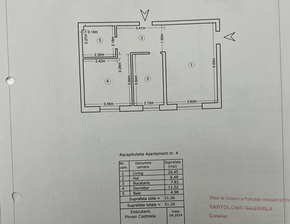 Apartament 2 camere decomandat, 52 mp, demisol | Rezervelor - Militari