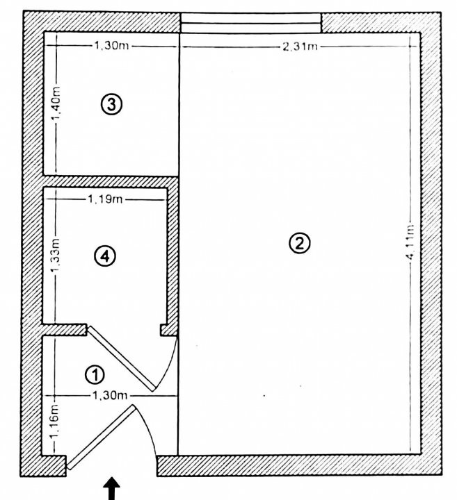 Garsoniera cu gaze si boiler, 15 mp, bloc reabilitat | Baicului